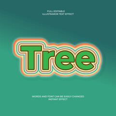 Tree Text Effect Style – Editable Stock Vector Design