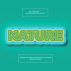 Bold Nature Text Effect Style – Editable Stock Vector Design