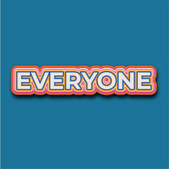Bold Everyone Text Effect Style – Editable Stock Vector Design
