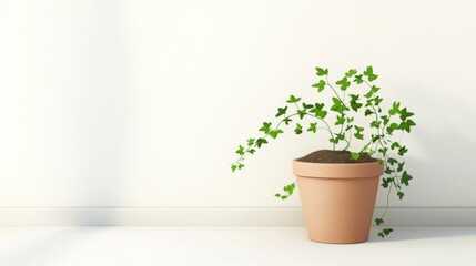 Obraz premium Elegant Indoor Plant Display: Simple and Stylish Potted Plant Arrangement