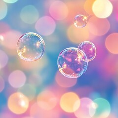 Soap bubbles with bokeh background. Eps 10 vector file.