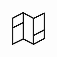 Folder paper map icon vector sign