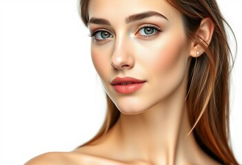Female portrait on white background
