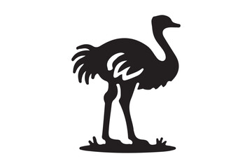 Ostrich icon silhouette illustration with white background. 3
