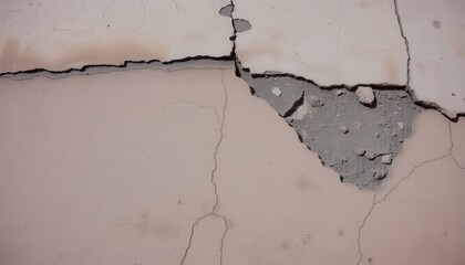 Cracks in the plaster reveal the texture of age and neglect on a weathered wall during a quiet afternoon