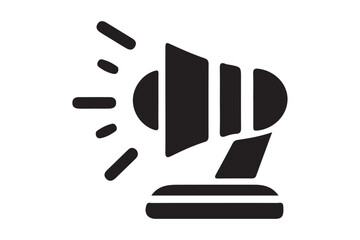 Siren icon silhouette illustration with white background.01