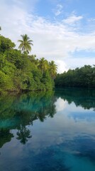 Obraz premium Serene Tropical Lagoon: A Paradise of Tranquility