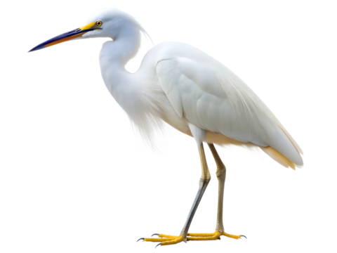 snowy egret isolated on white