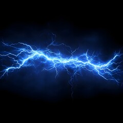 Fototapeta premium Powerful and Captivating Electric Lightning Bolt in Intense Blue Hue