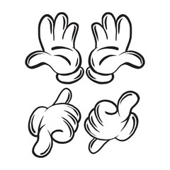 Obraz premium Cartoon hand gloved gesture vector set illustration