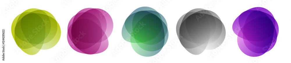 Poster colorful overlapping circles pattern. abstract design with vibrant overlapping circles on white back