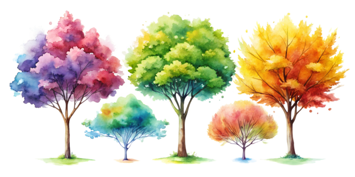 autumn tree watercolor painting