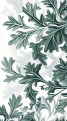Fototapeta premium Stunning Botanical Print with Intricate Leafwork. Elegant Floral Design in a Muted Greyscale Palette. Perfect for Home Decor or Fashion Prints.