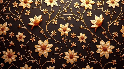 A highly detailed seamless and luxurious floral pattern background. Generative Ai.