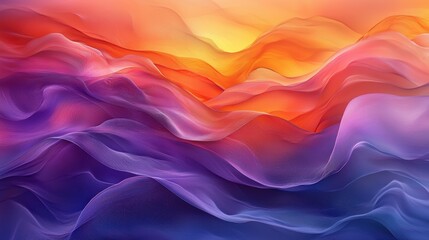 Obraz premium Abstract waves of color blending in warm tones, evoking a serene landscape.