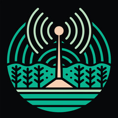 Simple Black and White Radio Tower Icon