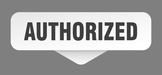 authorized sticker. authorized sign isolated on gray background
