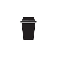Simple Vector Graphic of a Disposable Coffee Cup.This black and white silhouette of a disposable coffee cup is perfect for use in any graphic design project related to coffee, fast food, or takeout.