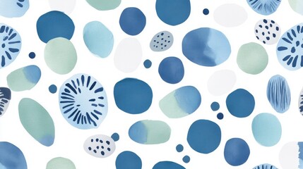 Abstract Watercolor Shapes Pattern - A Modern Graphic Design