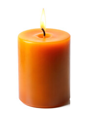 red candle on white background