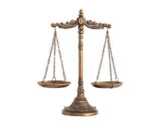 Fairness scales of justice isolated on transparent background