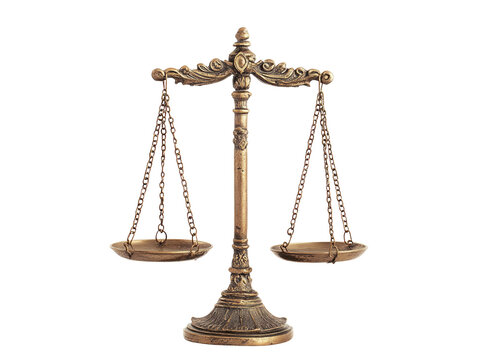 Fairness scales of justice isolated on transparent background