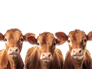 Set of cow isolated on transparent background.