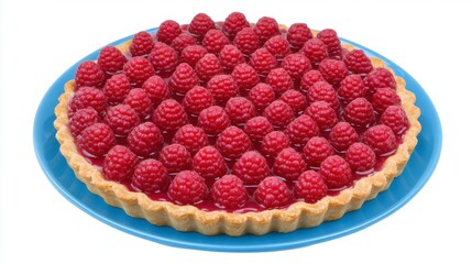A Delectable Raspberry Tart: A Visual Feast of Fresh Berries and Pastry