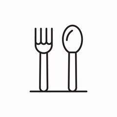 basic cutlery set icon vector sign