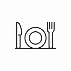 plate and cutlery icon vector sign
