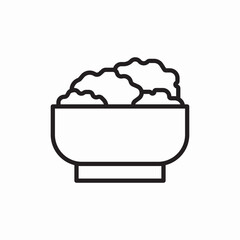 salad bowl food icon vector sign