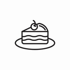birthday cake slice icon vector sign