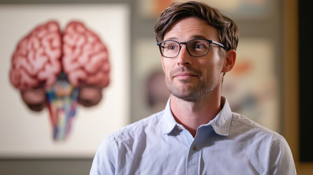Neuroethics Researcher Analyzing Ethical Implications of Neuroscience in a Thoughtful Pose