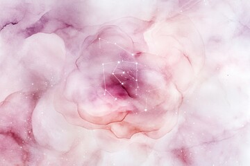 Obraz premium Soft pastels merge to form a celestial backdrop adorned with twinkling stars. This calming blend creates an inviting space ideal for a mindfulness or yoga studio logo