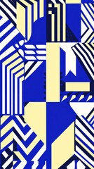 Bold Geometric Forms in Vibrant Colors: A Striking Abstract Design