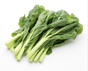 Fresh and Green Chinese Kale in Isolated Background for Healthy Vegetarian Meal Ideas and Agriculture Market