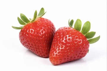 Fresh and Juicy Strawberries Isolated on White Background in Stunning Closeup
