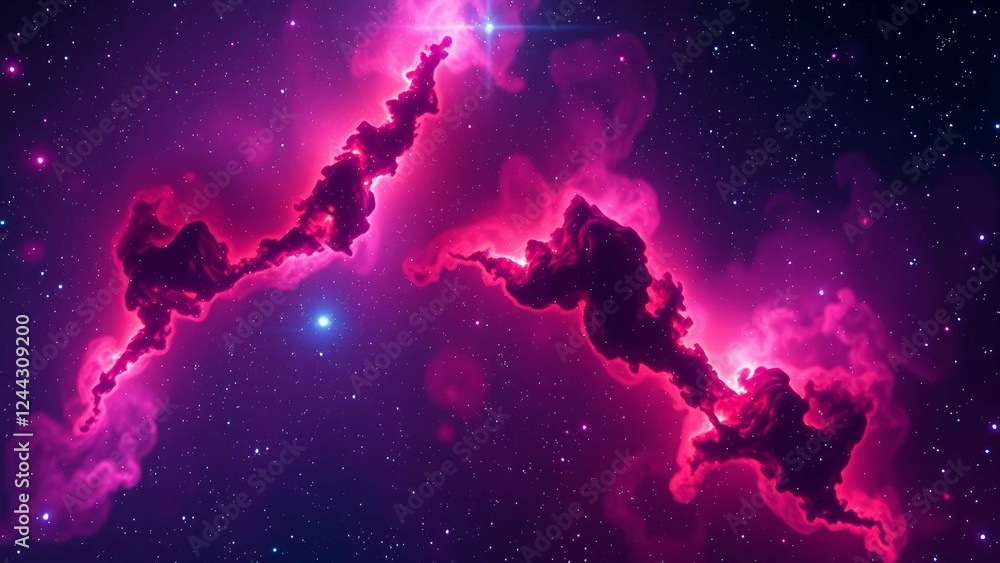 Wall mural captivating cosmic spectacle of vibrant nebula colors in deep space background
