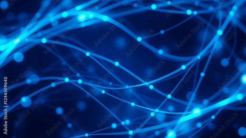 Poster abstract technology background with blue glowing lines and light effects suitable for digital concep