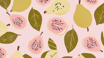 Beautiful Fruit and Leaf Pattern Design for Home Decor