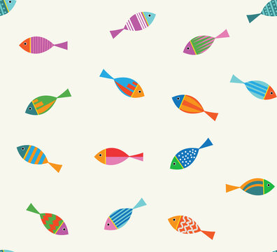 abstract colorful fish design, different patterns and colors , lovely pattern 