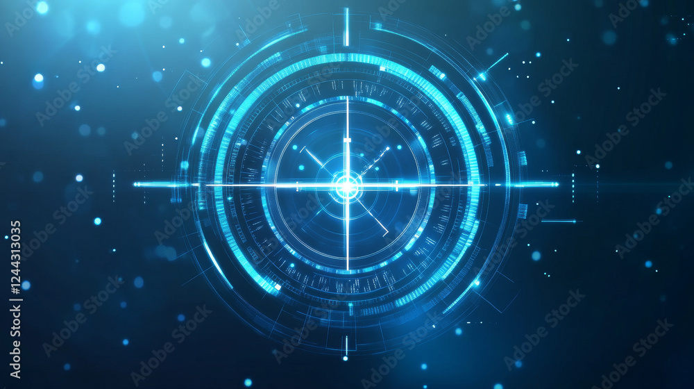 Poster hud aim control frame interface, futuristic target screen, vector dashboard background. hud target a