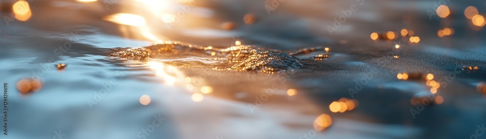 Poster soft golden rays penetrate the clear water, creating a serene atmosphere filled with shimmering refl
