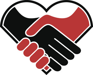 Heart-Shaped Handshake Logo