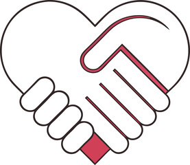 Heart-Shaped Handshake Logo