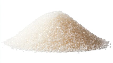 Isolated Heap of Fine Granulated Sweetness on a Bright Background