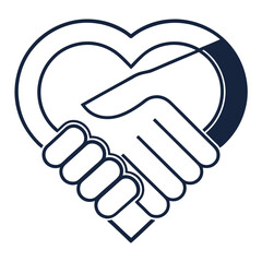 Heart-Shaped Handshake Logo