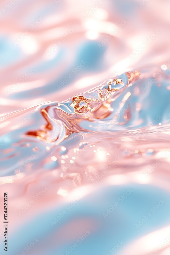 Poster silky water ripples in soft pastel hues create a serene and elegant backdrop. the gentle flow is enh