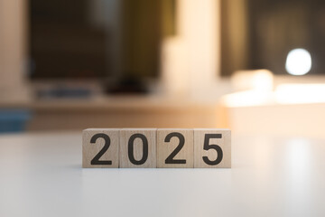 wooden cubes with the text 2025