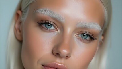  High-Fashion Bleached Brows Beauty Portrait
